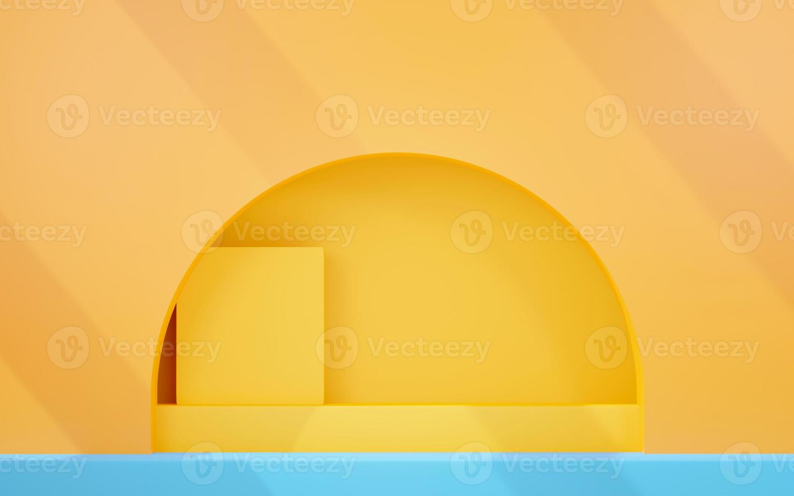 3d render abstract display podium platform for  product presentation and advertising. Minimal scene backdrop with clean design. Vacant pedestal for mock up. Empty stage with pastel color for cosmetic. photo