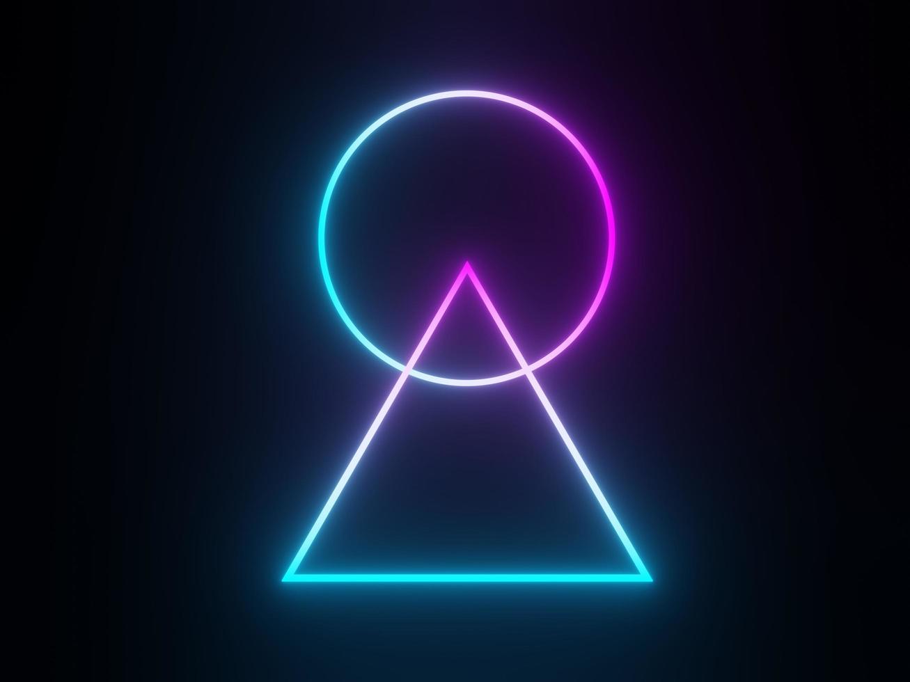 3d render of RGB neon light on darkness background. Abstract Laser lines show at night. Ultraviolet spectrum beam scene photo