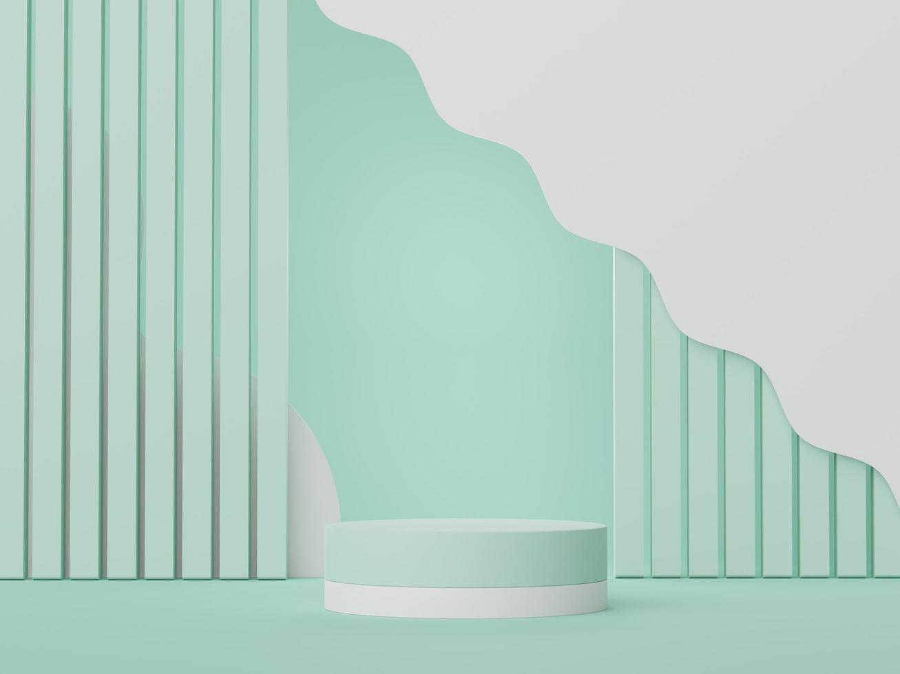 3d render of minimal  display podium for showing products, cosmetic presentation and mock up. Showcase scene with pastel earth tone background. photo