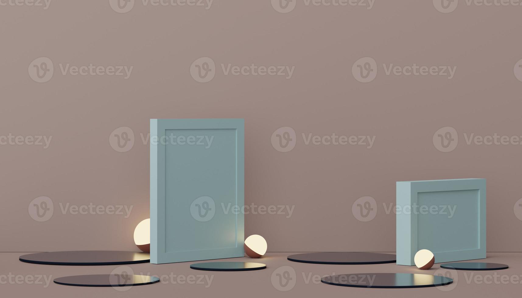 3d render display podium for product and cosmetic presentation. Minimal scene for advertising. Abstract clean background for web banner and mock up. simple geometric shapes. photo
