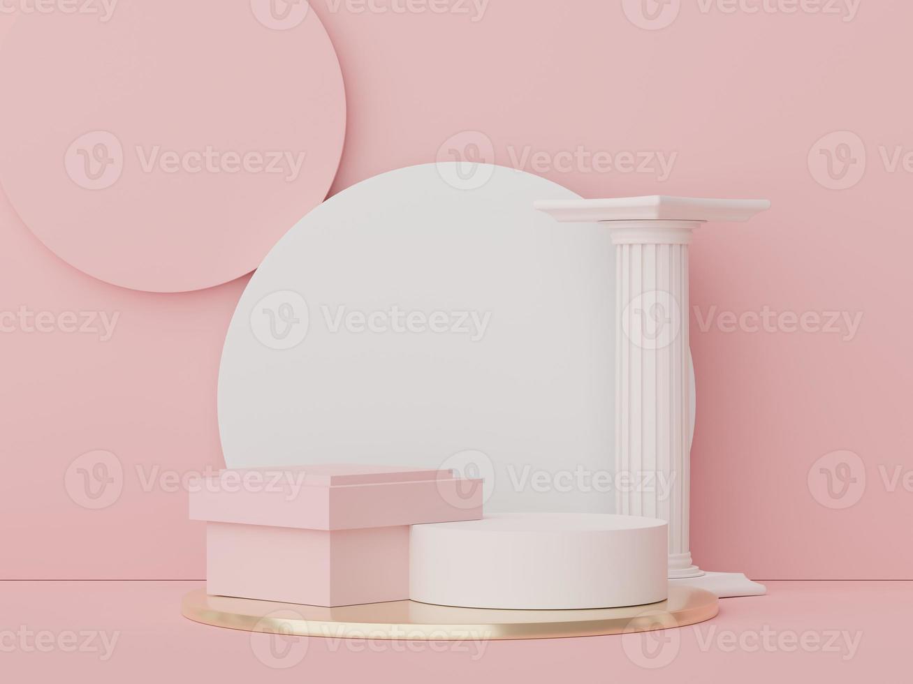 3d render display podium for product and cosmetic presentation. Minimal scene for advertising. Abstract clean background for web banner and mock up. simple geometric shapes. photo
