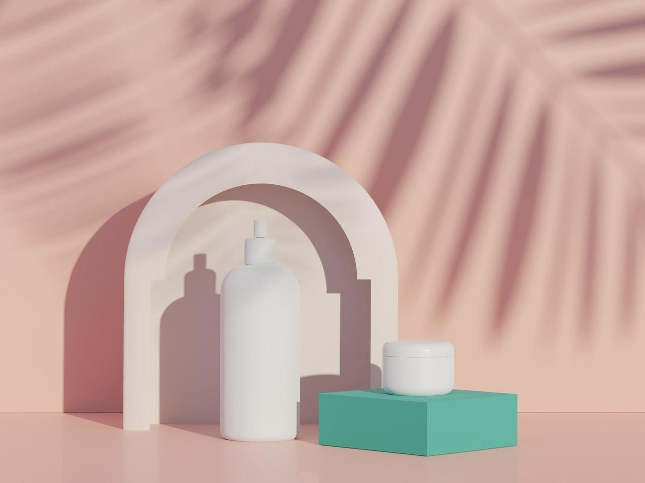 3d render of blank cosmetics skincare product or packaging for mock up. Terrazzo design. Beauty soap and spa concept. Lotion oil moisture for skin health. Premium and luxury design for branding. photo