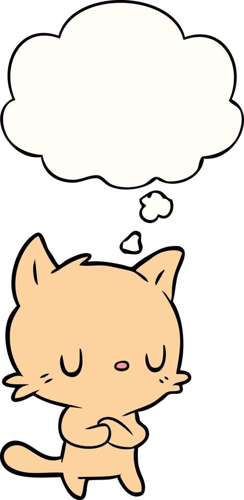 cartoon cat and thought bubble vector