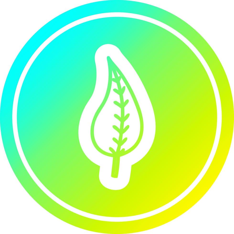 natural leaf circular in cold gradient spectrum vector