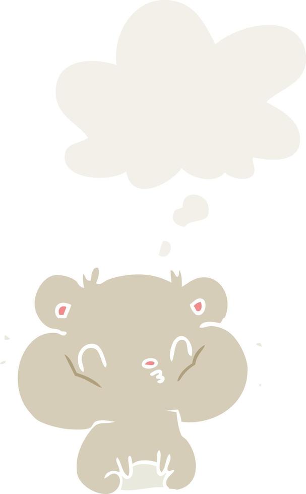 cartoon hamster and thought bubble in retro style vector