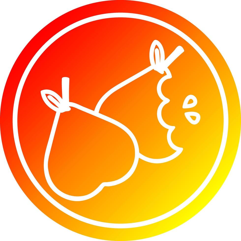 bitten pears circular in hot gradient spectrum vector