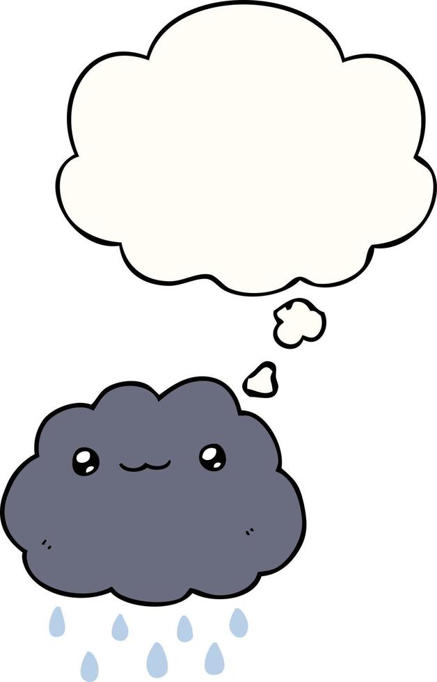 nube de dibujos animados y burbuja de pensamiento vector