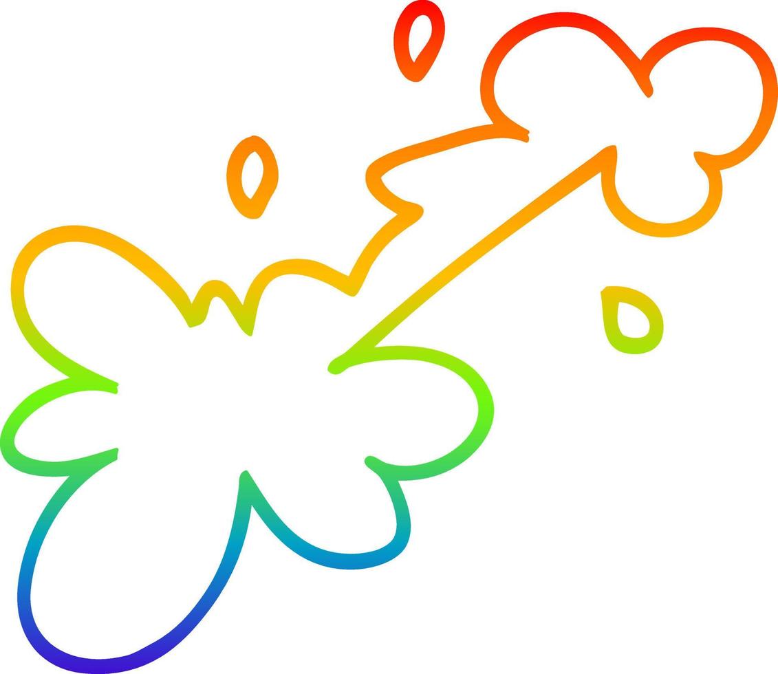 arco iris gradiente línea dibujo dibujos animados barro splat vector