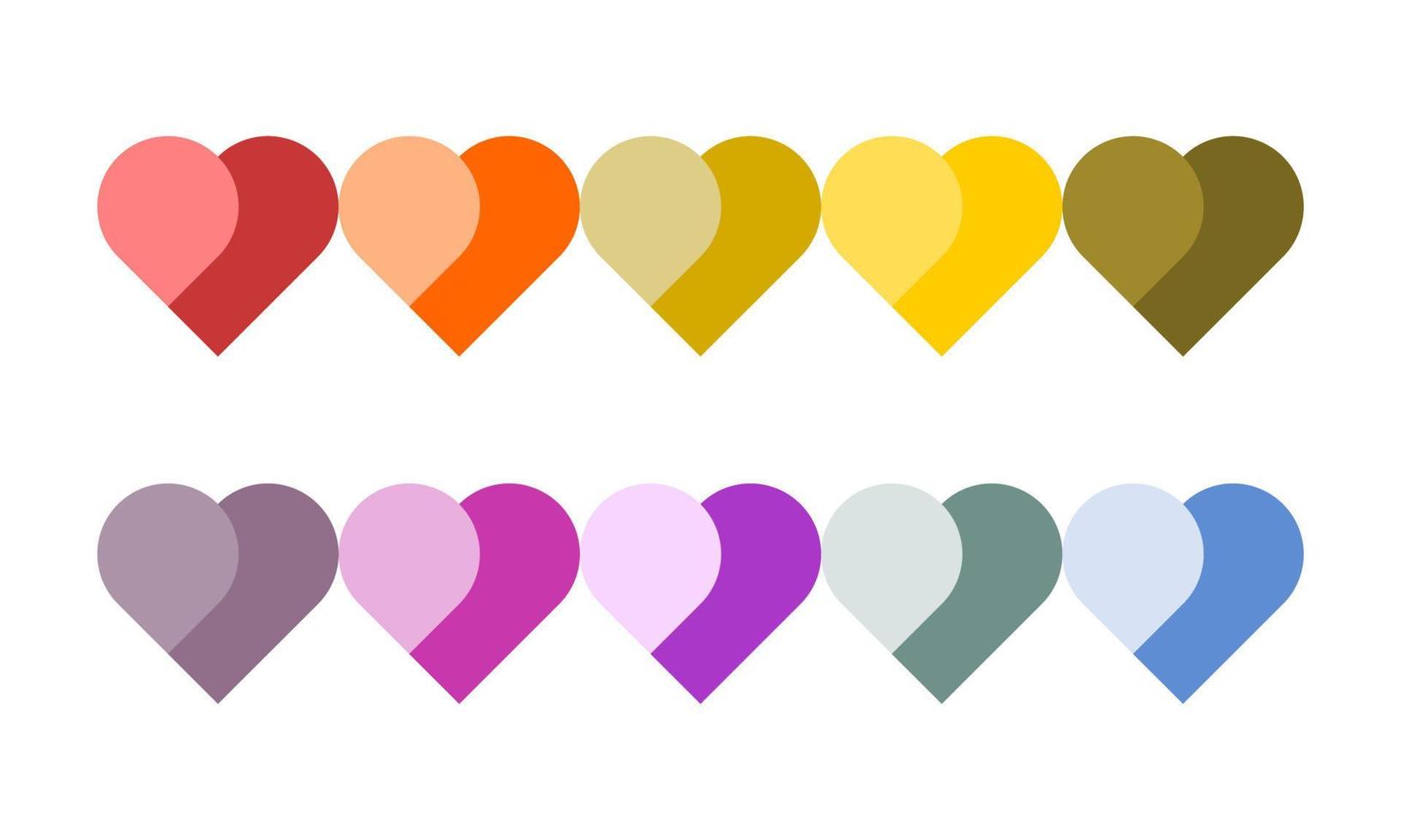 set of heart icons vector