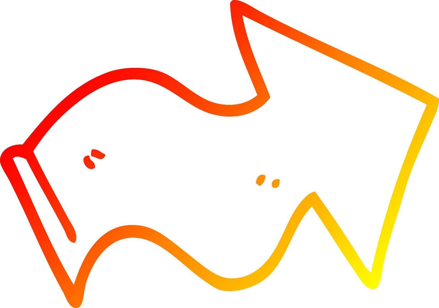 warm gradient line drawing cartoon pointing arrow vector