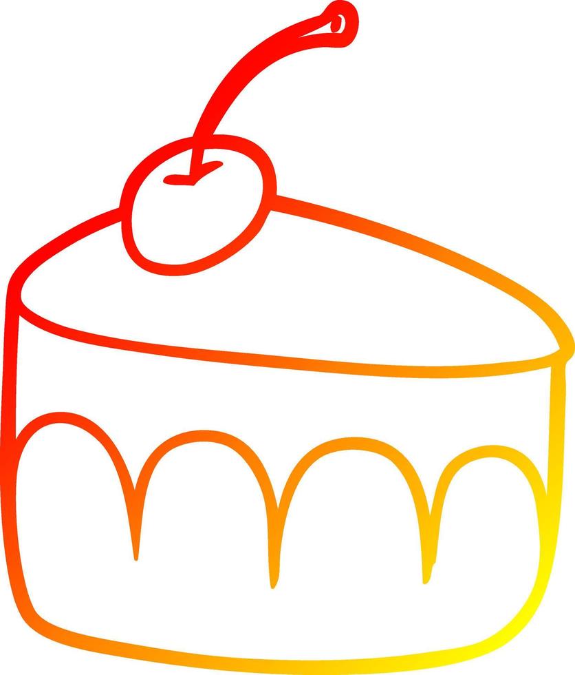 warm gradient line drawing tasty dessert vector