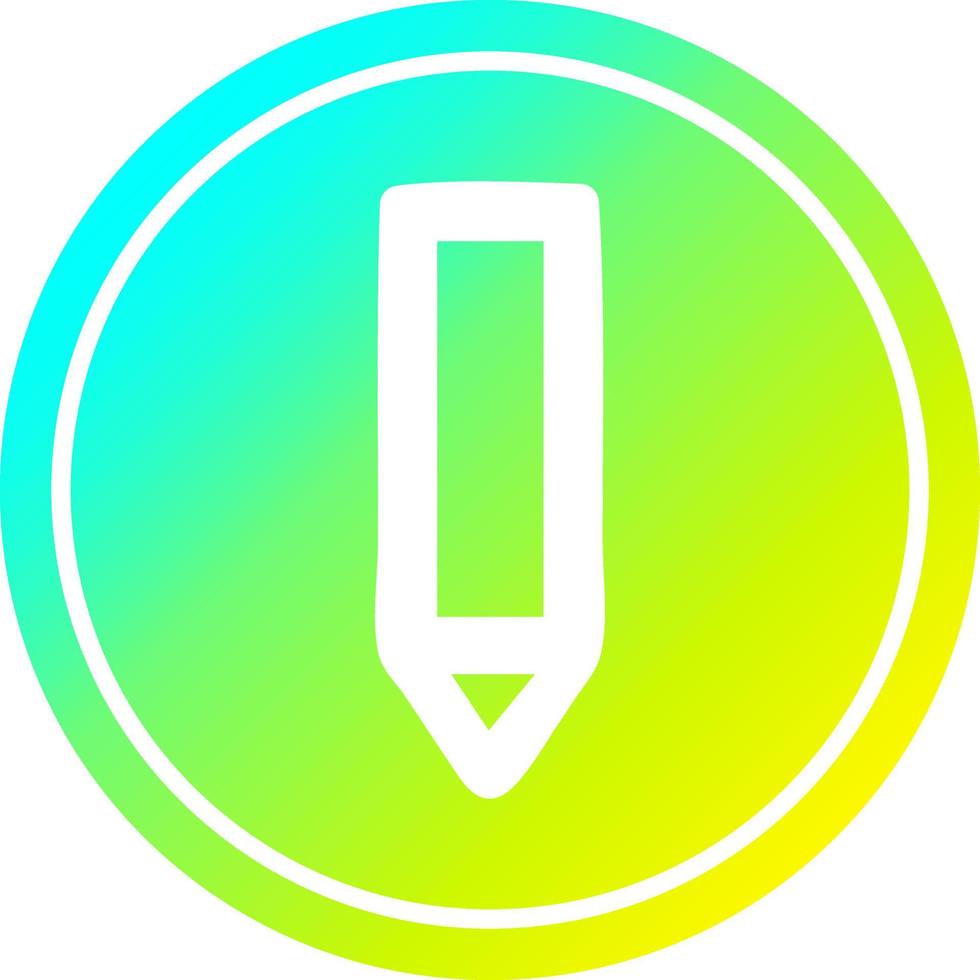 simple pencil circular in cold gradient spectrum vector