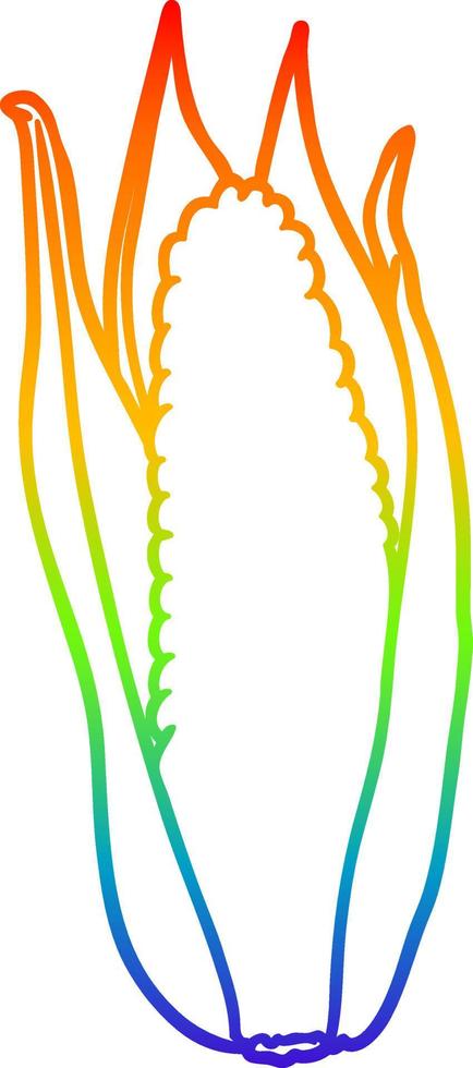 rainbow gradient line drawing organic corn vector