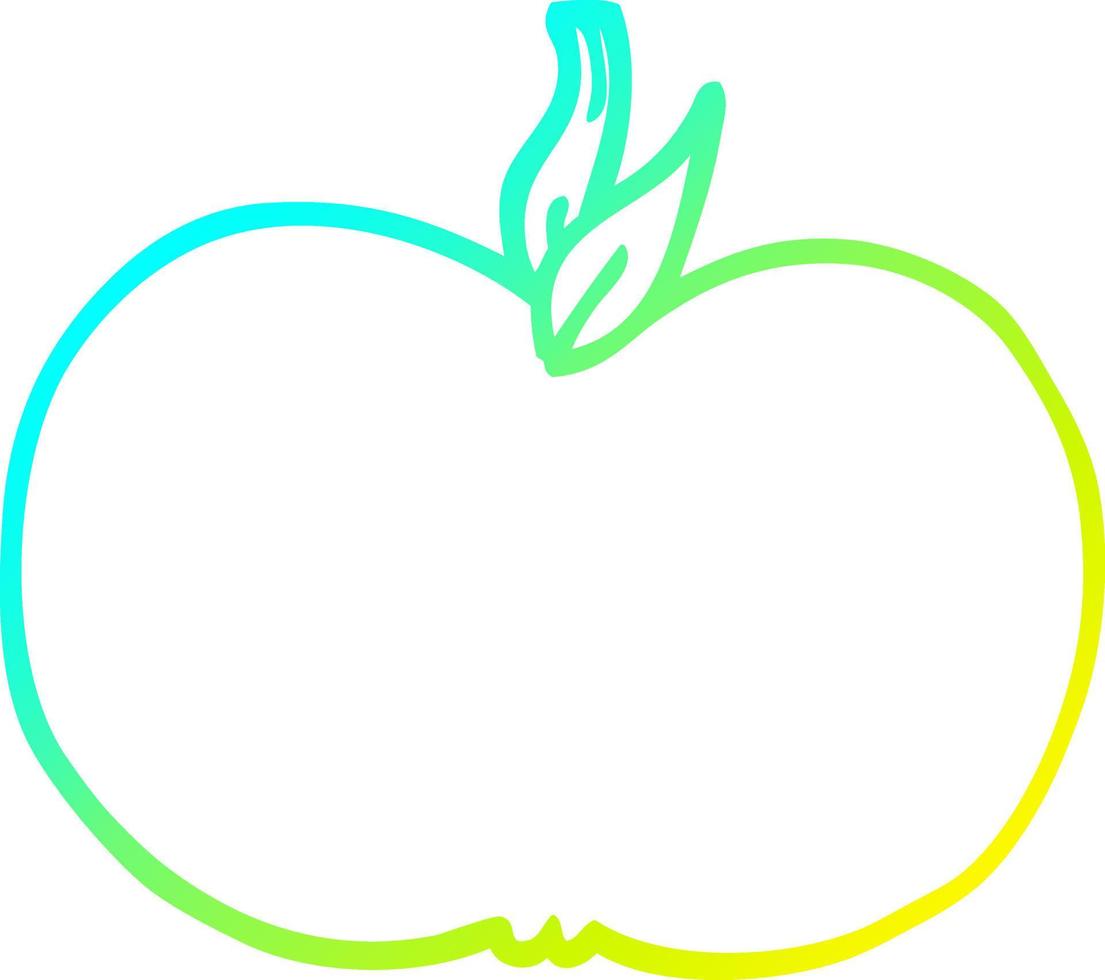 cold gradient line drawing cartoon juicy apple vector