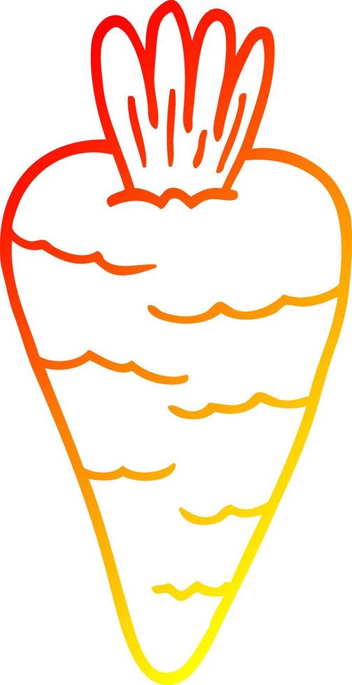 warm gradient line drawing cartoon carrot vector