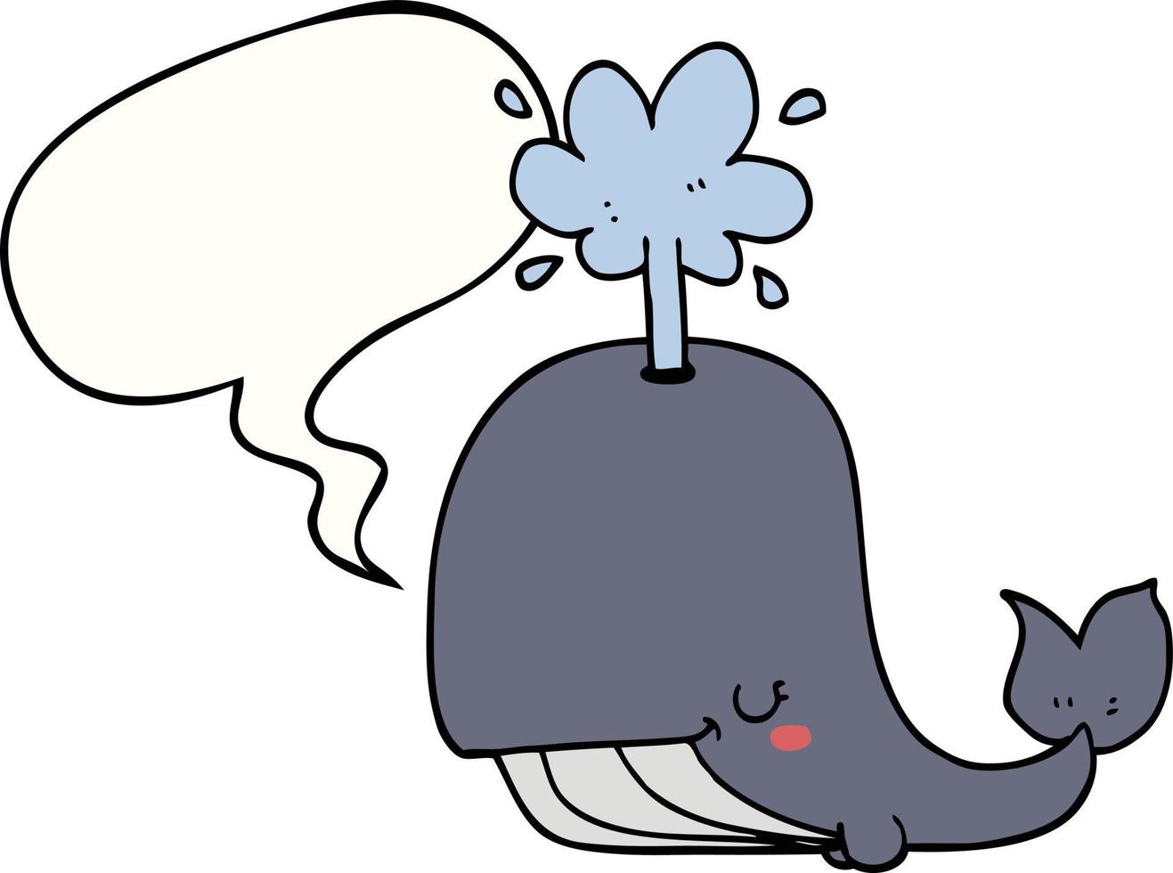 cartoon whale and speech bubble vector