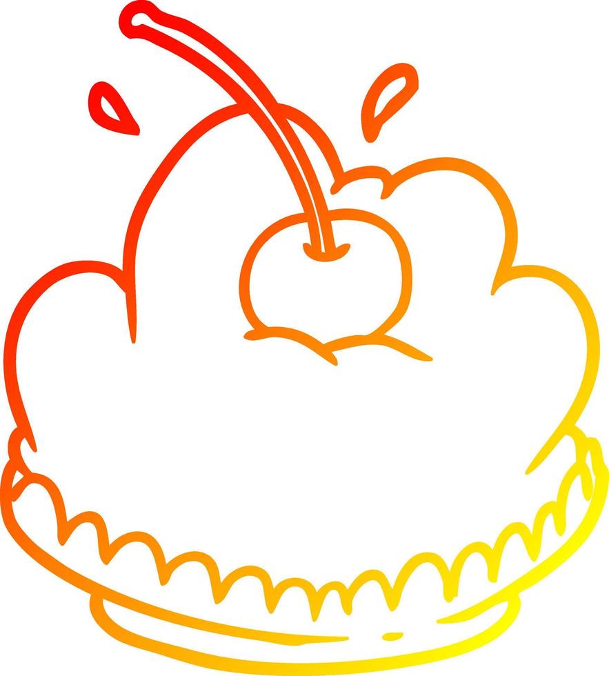 warm gradient line drawing tasty dessert vector