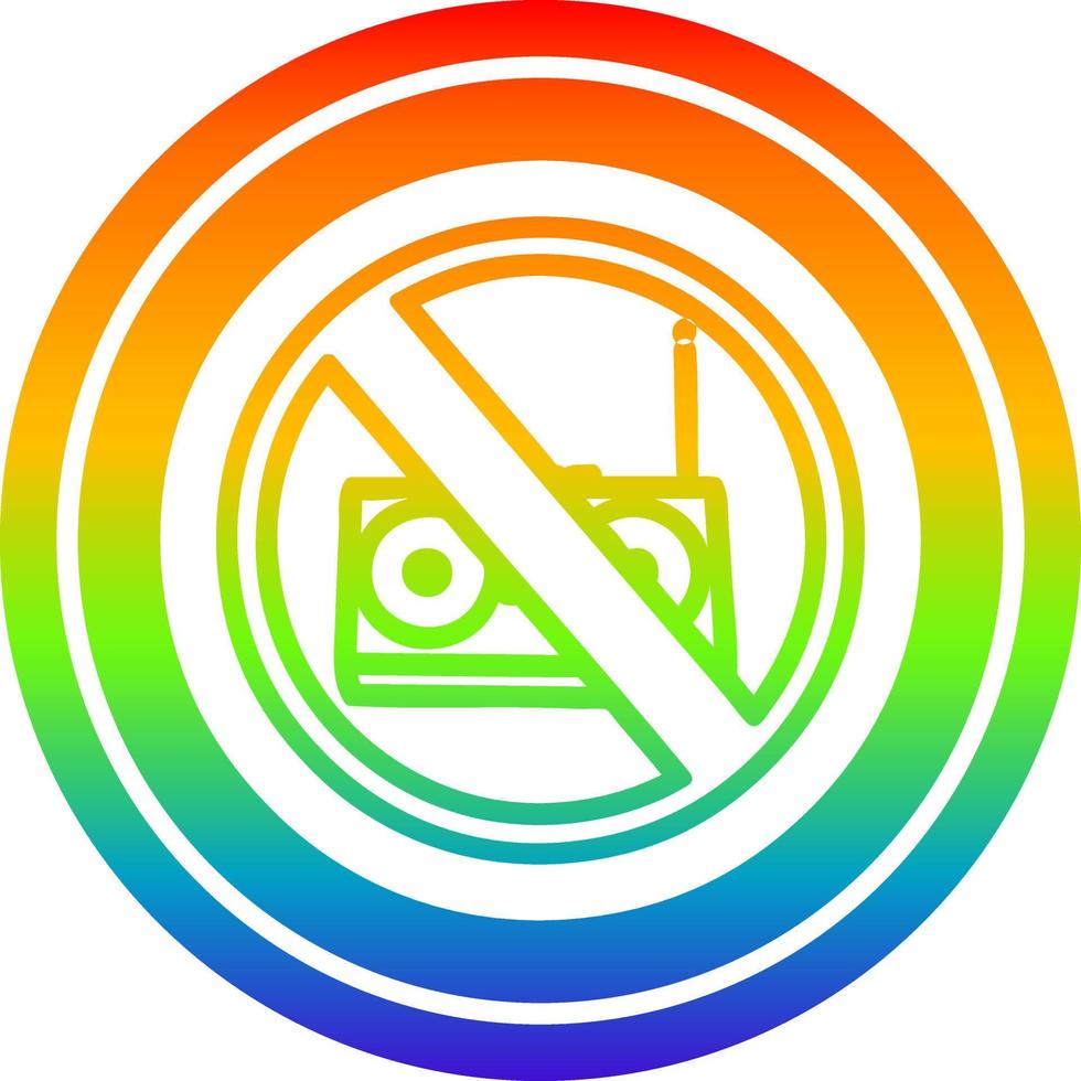 no music circular in rainbow spectrum vector