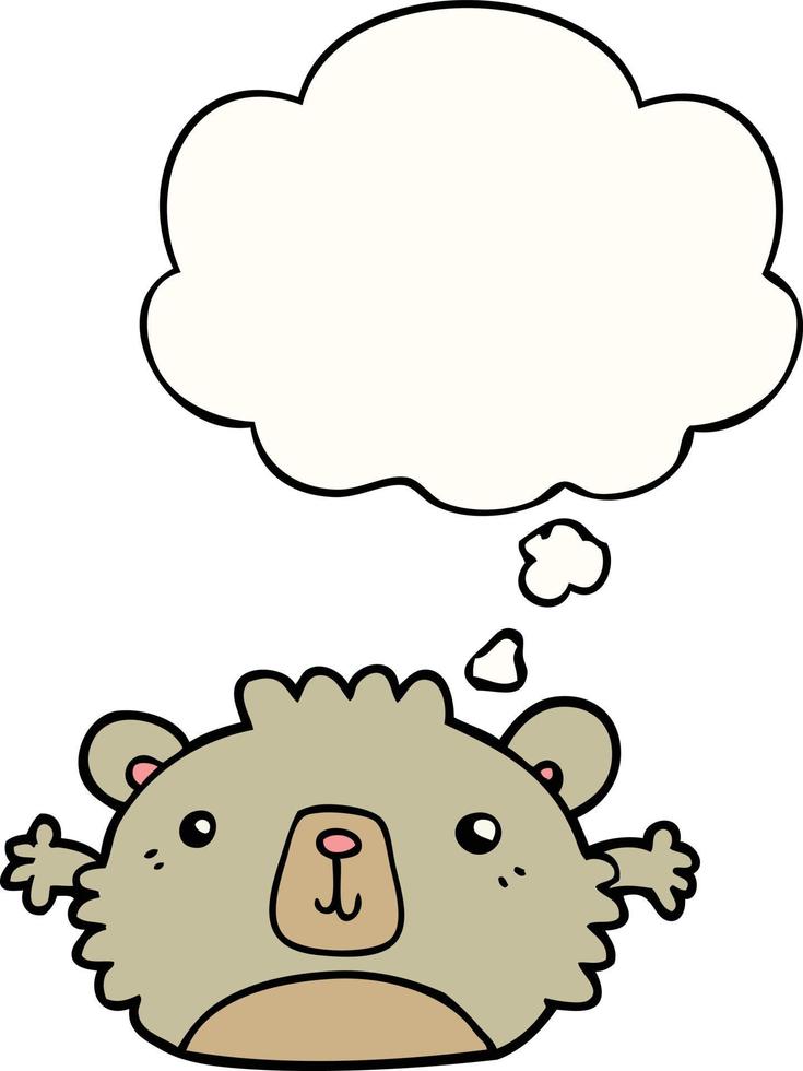 funny cartoon bear and thought bubble vector