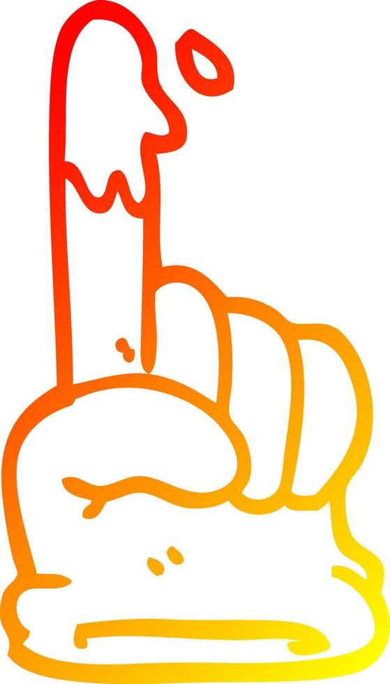 warm gradient line drawing cartoon rubber glove vector
