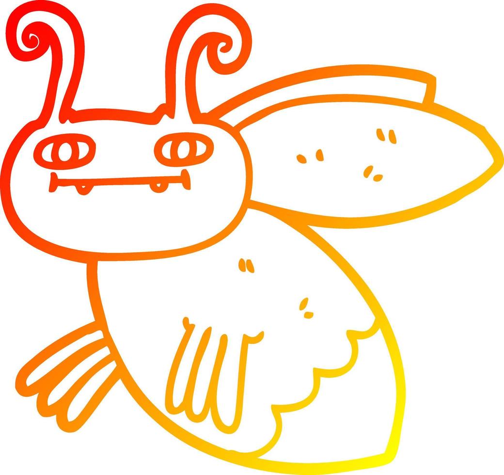 warm gradient line drawing cartoon bug vector