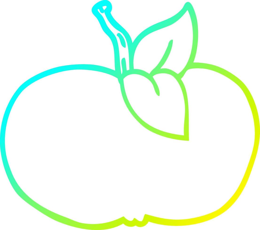 cold gradient line drawing cartoon juicy apple vector