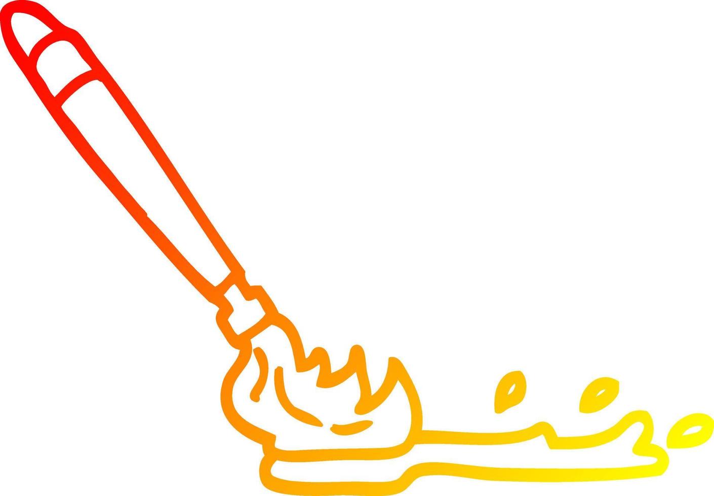 warm gradient line drawing cartoon paint brush vector