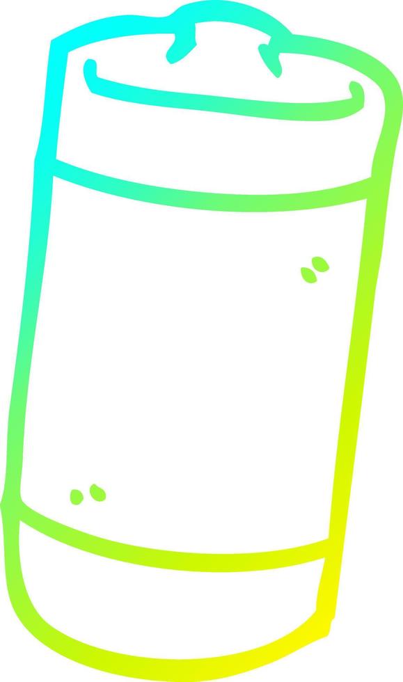 cold gradient line drawing cartoon battery vector