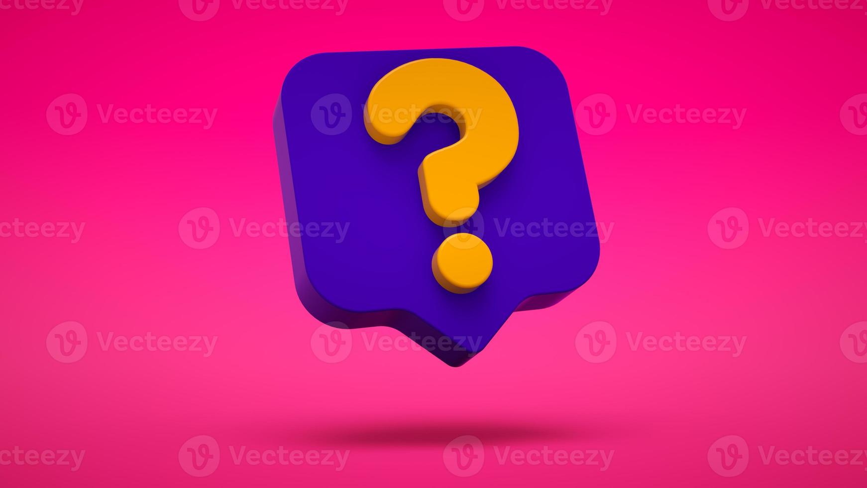 Realistic 3D question mark on speech bubble. Have a question, FAQ and QA. question sign photo