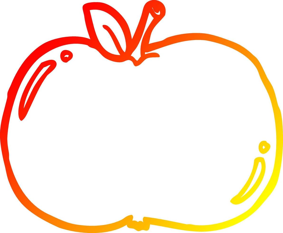 warm gradient line drawing cartoon apple vector