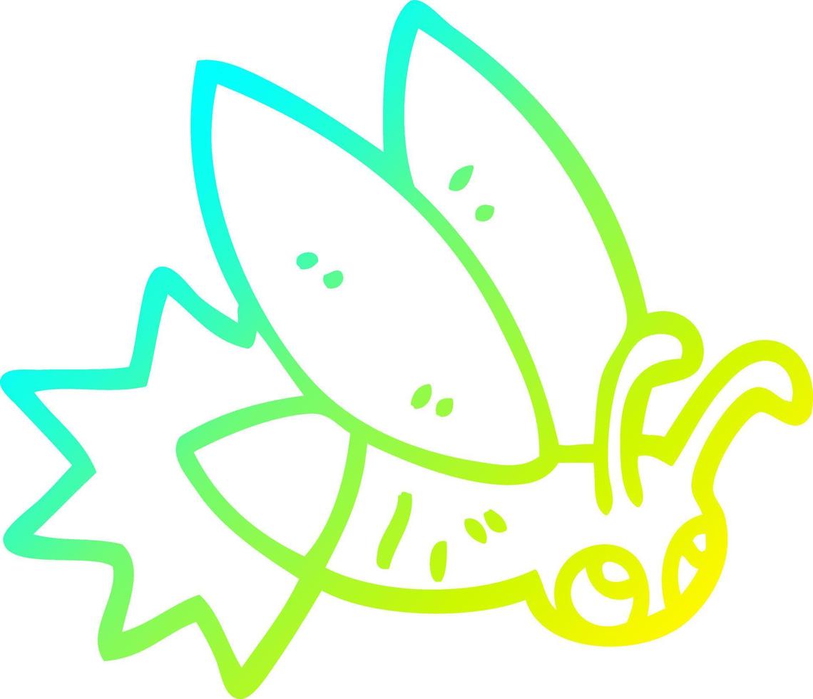 cold gradient line drawing cartoon firefly vector