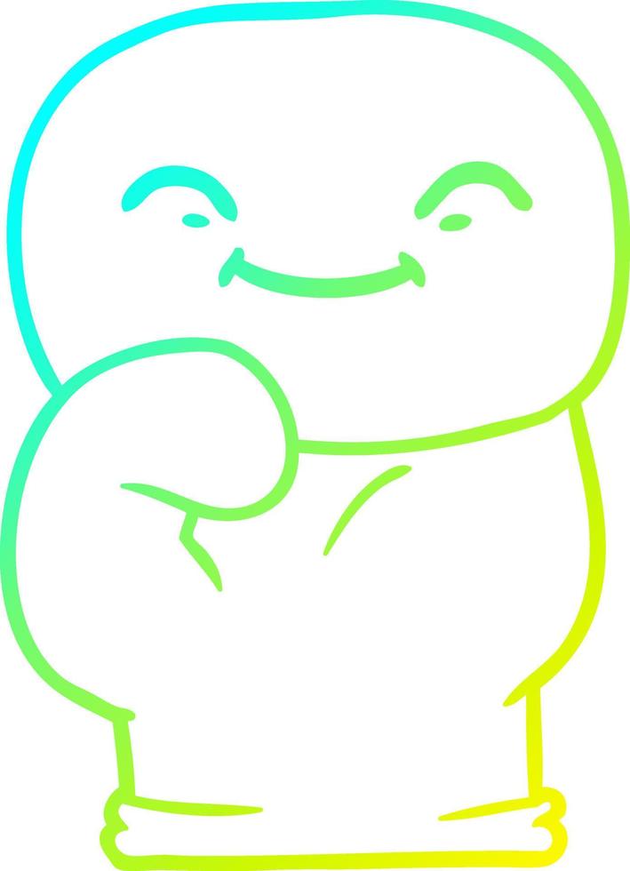 cold gradient line drawing cartoon boxing glove vector