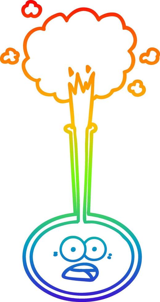 rainbow gradient line drawing cartoon science accident vector