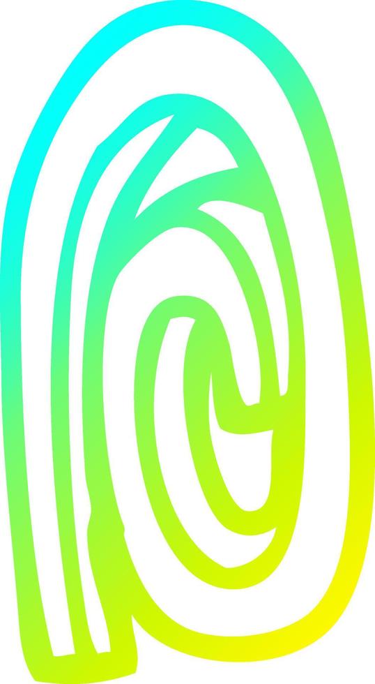 cold gradient line drawing cartoon paper clip vector