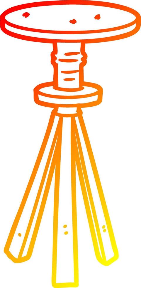 warm gradient line drawing cartoon stool vector