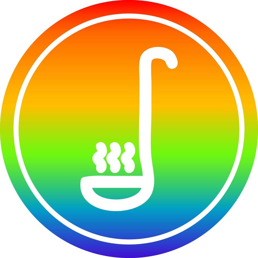soup ladle circular in rainbow spectrum vector