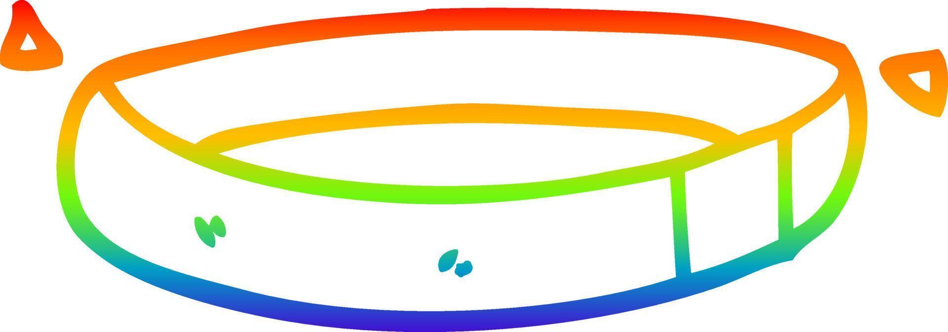 collar de perro de dibujos animados de dibujo de línea de gradiente de arco iris vector