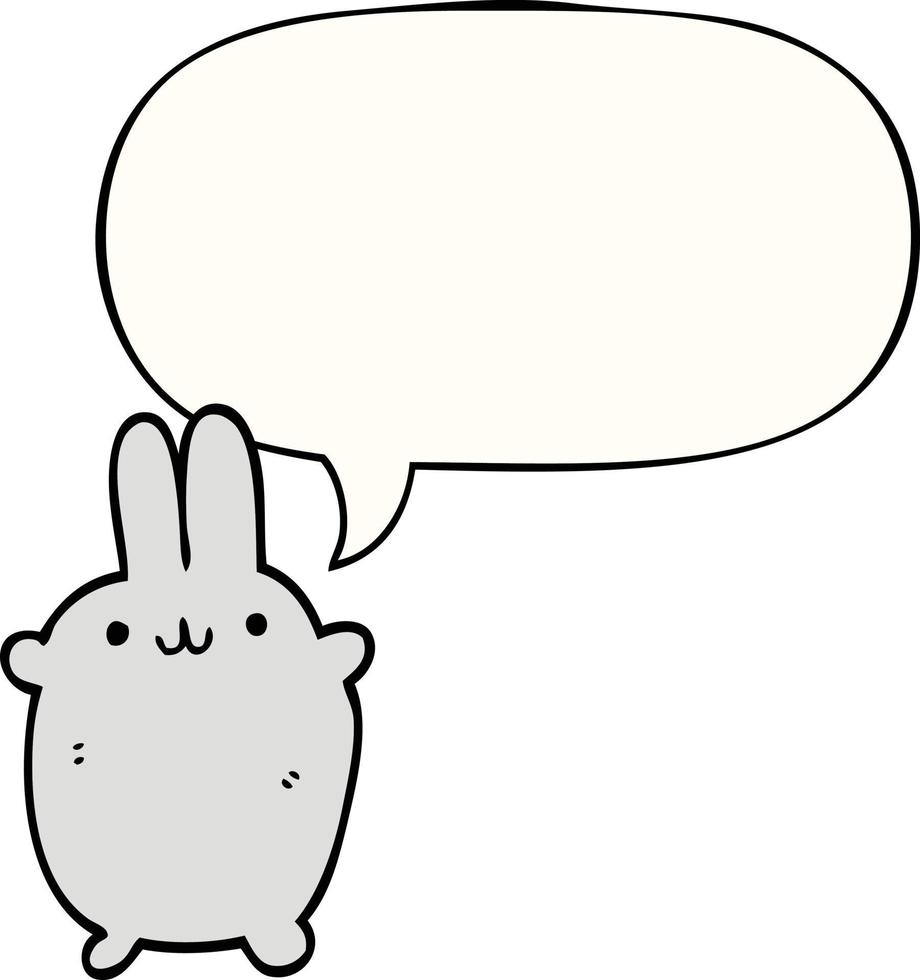 cartoon rabbit and speech bubble vector