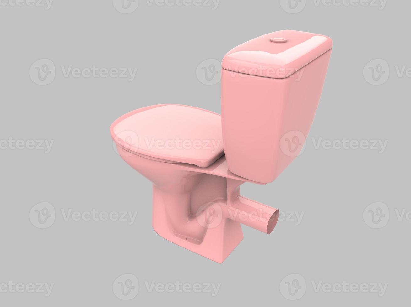 pink closet toilet bathroom wc porcelain 3d illustration photo