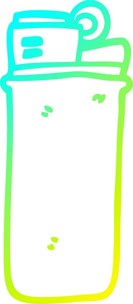 cold gradient line drawing cartoon disposable lighter vector