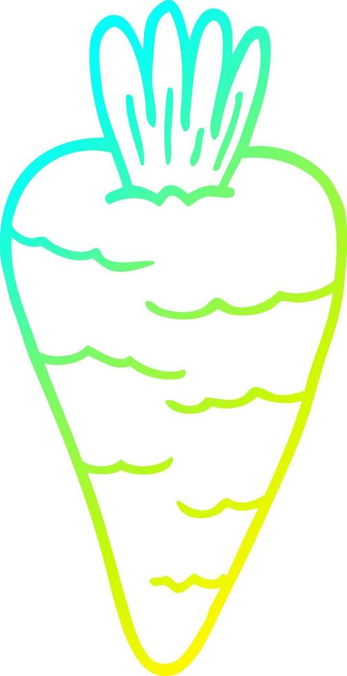 cold gradient line drawing cartoon carrot vector