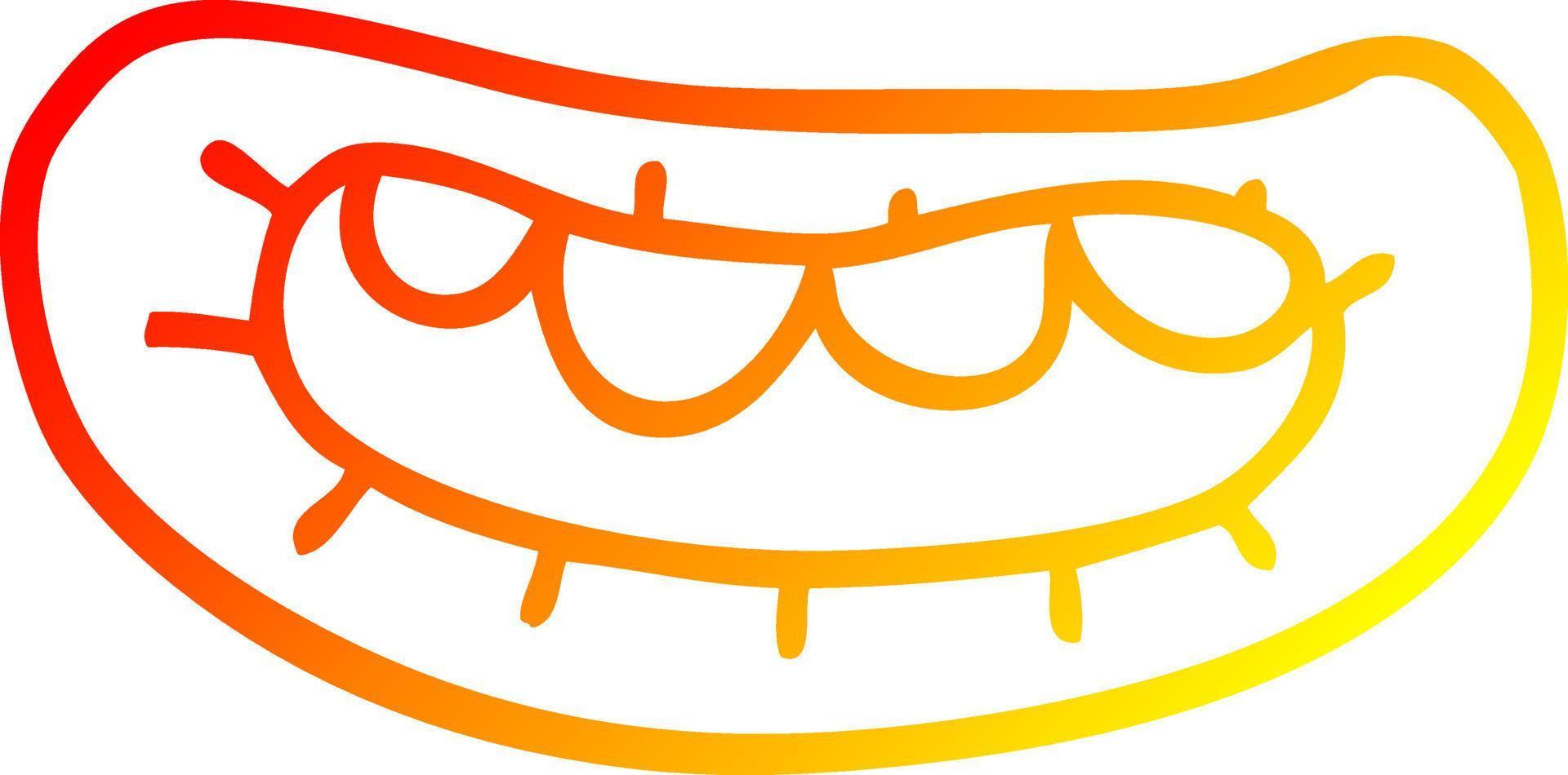 warm gradient line drawing cartoon mouth vector