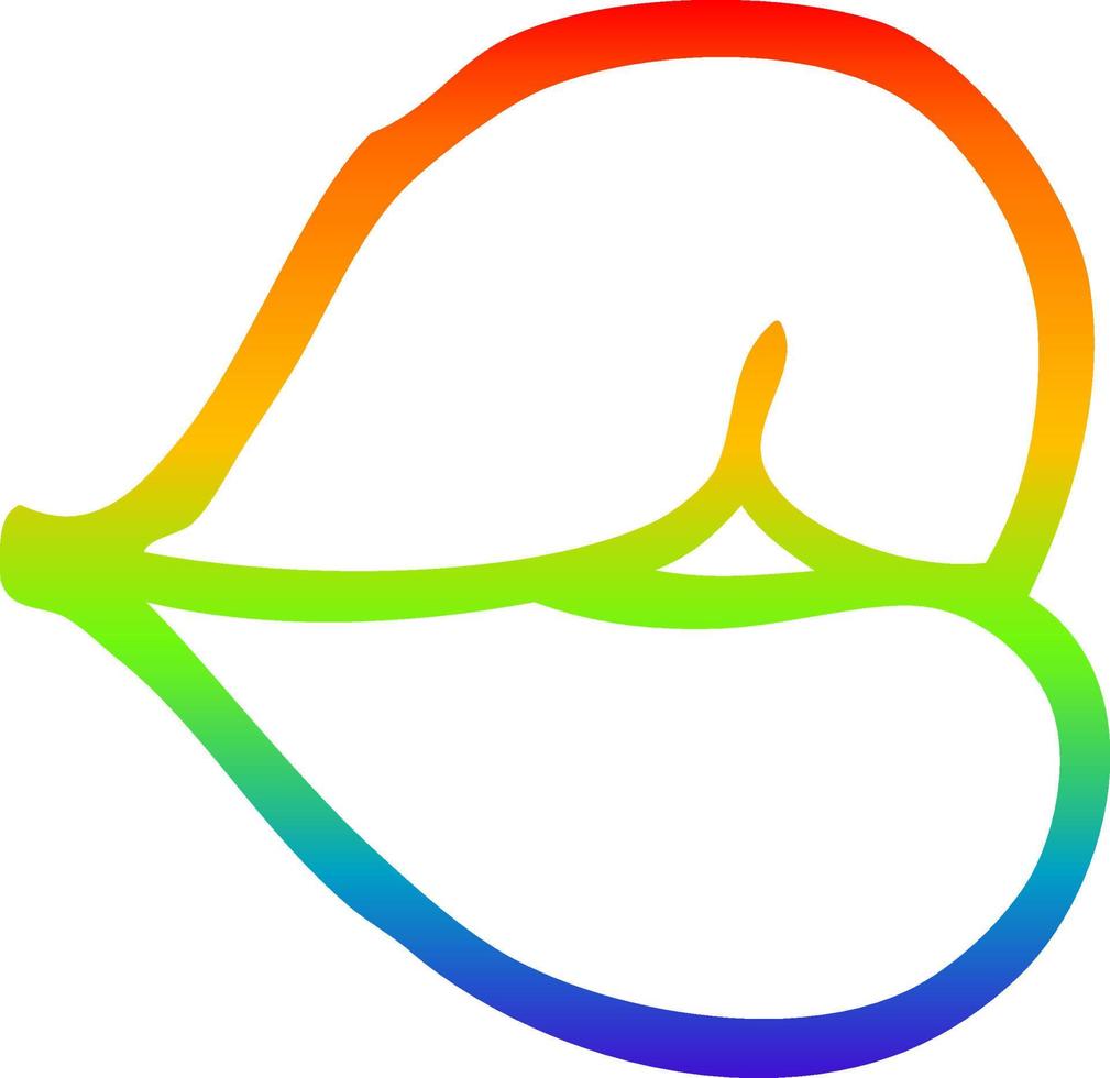 línea de gradiente de arco iris dibujo dibujos animados labios morados vector