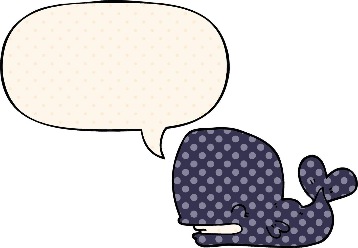 cartoon whale and speech bubble in comic book style vector