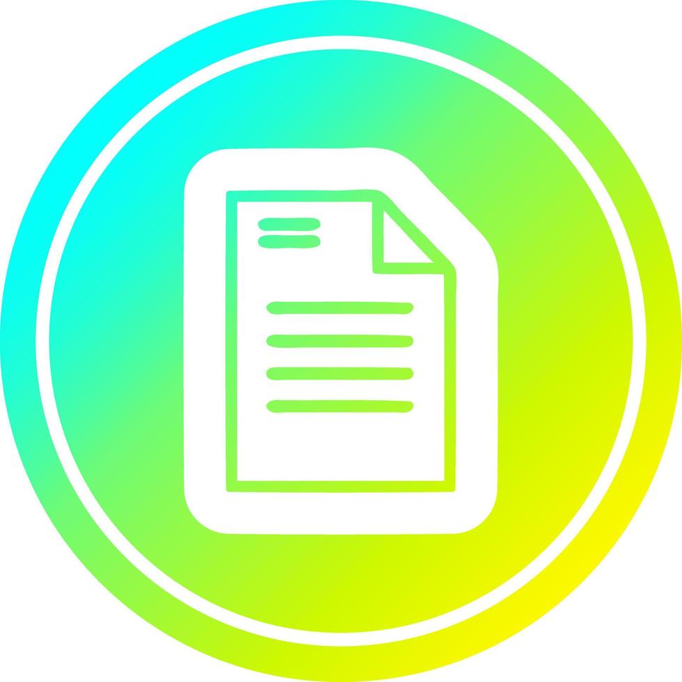 official document circular in cold gradient spectrum vector