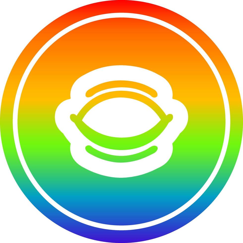 closed eye circular in rainbow spectrum vector
