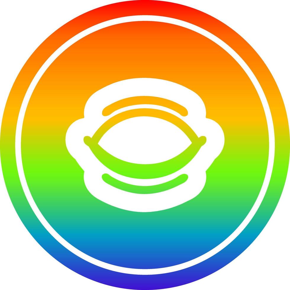 closed eye circular in rainbow spectrum vector