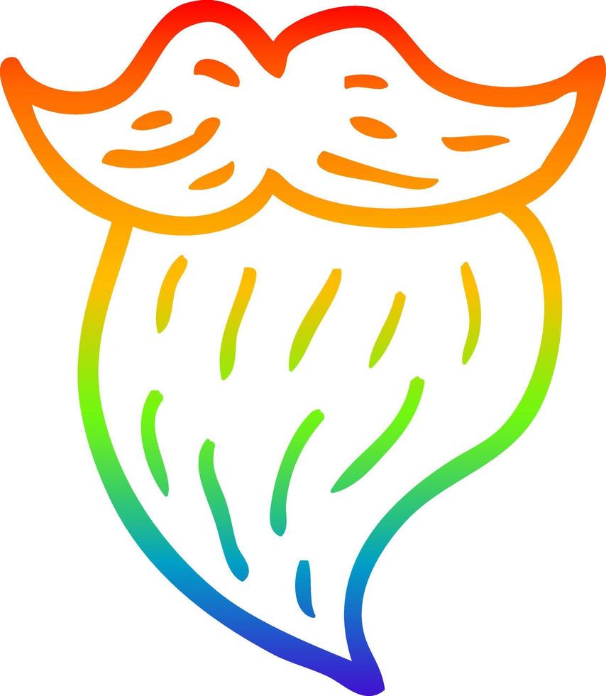 arco iris gradiente línea dibujo dibujos animados barba blanca vector