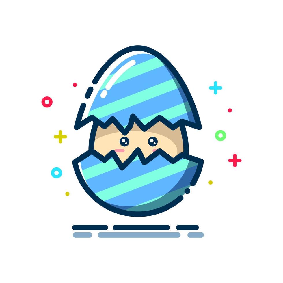 Egg Hatch Illustration with a Smile Expression. Smiling Egg Hatch. The Baby Smiles in a Shell vector