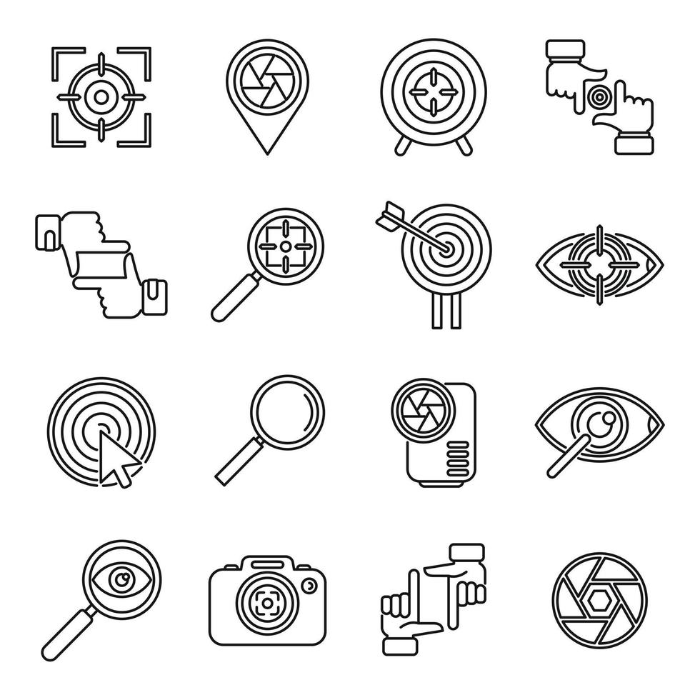 Focus icon outline vector. Business goal vector